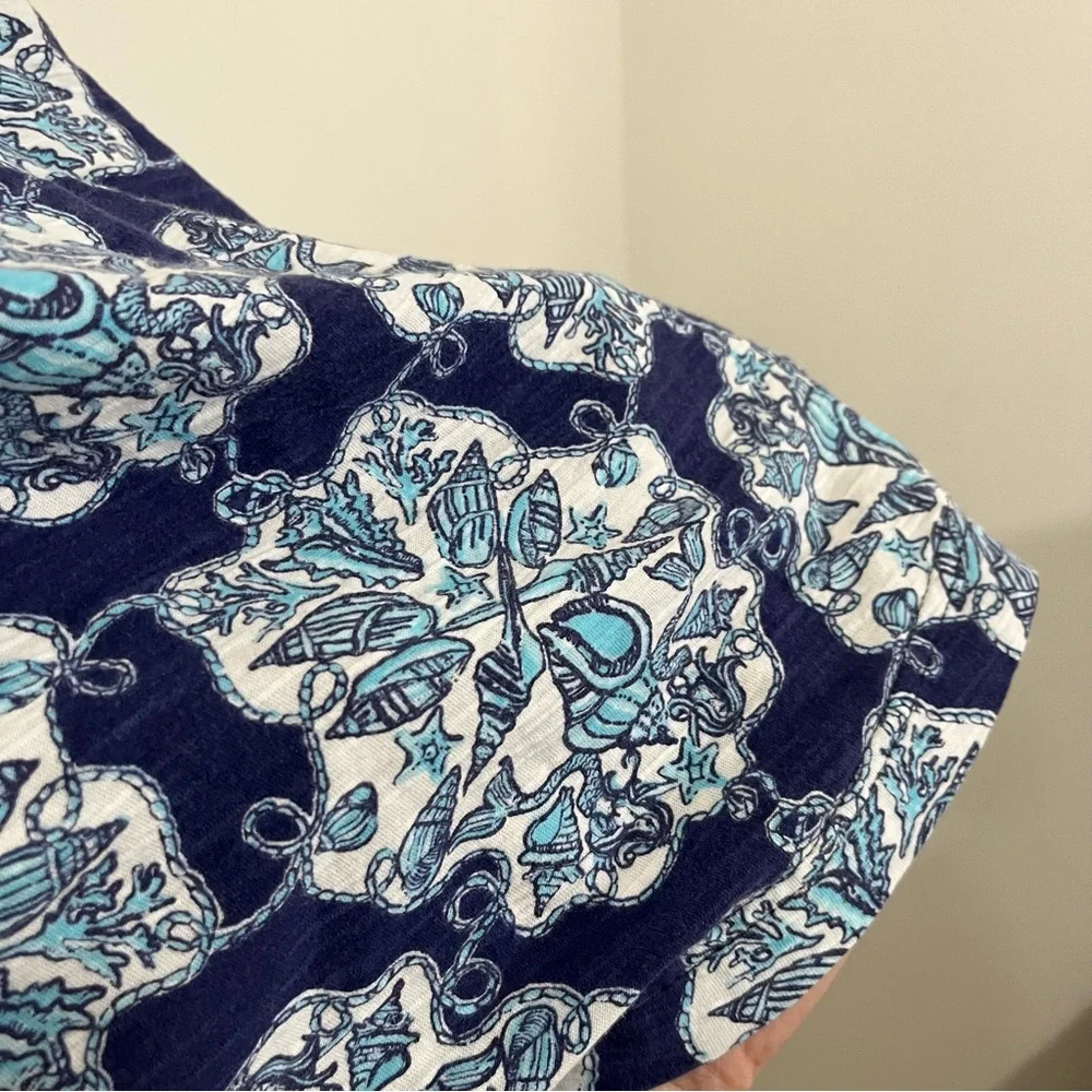 Lilly Pulitzer Tunic Dress XS Hey Sailor Mermaid Print Shift Seashells Nautical